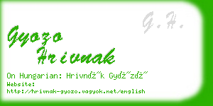 gyozo hrivnak business card